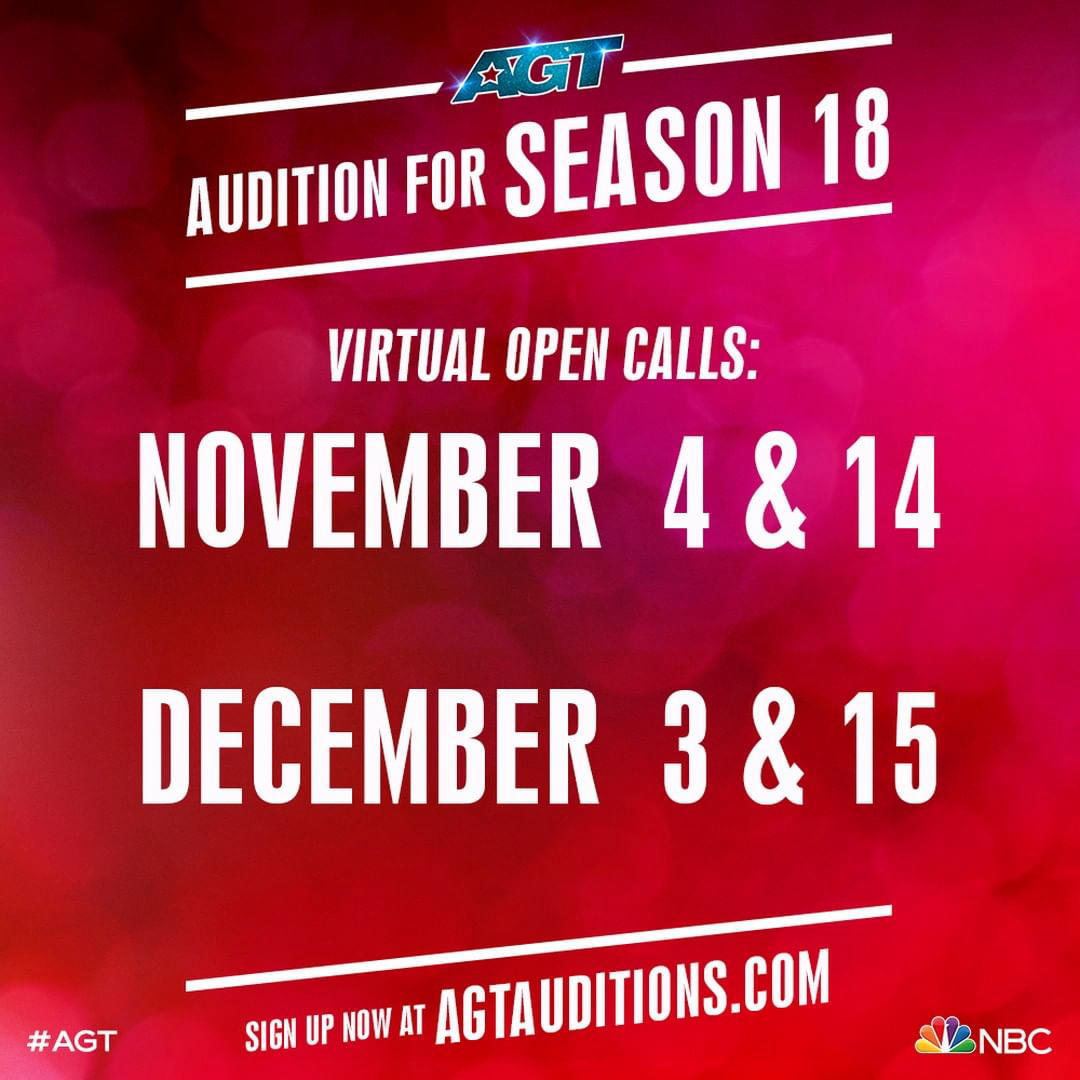 image  1 America's Got Talent - AGT - Save the date for these virtual #AGT Season 18 auditions