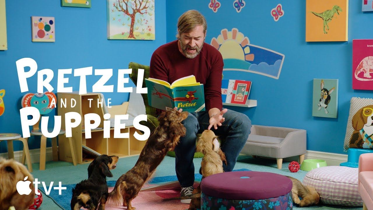 image 0 Pretzel And The Puppies — Mark Duplass Reads pretzel By Margret Rey  : Apple Tv+