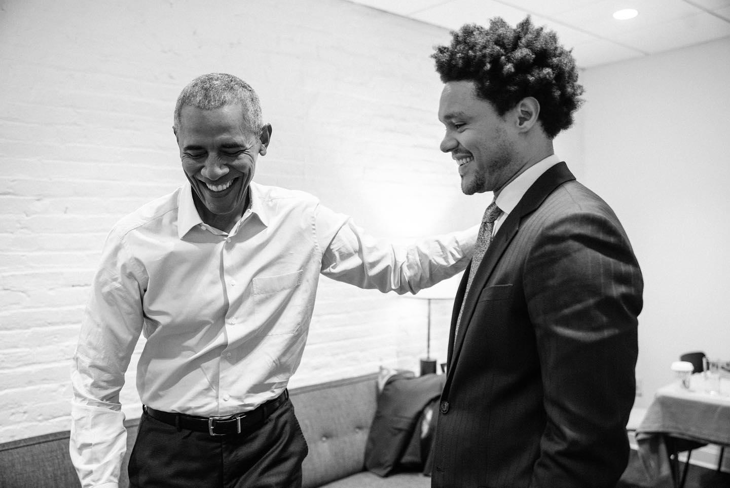 image  1 The Daily Show - Trevor and President Barack Obama backstage before tonight’s show
